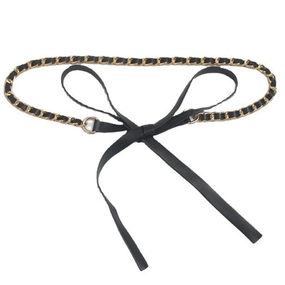 Chain Belt Retro Fine Decoration Waist Matching Shirt Black Waist Chain Accessories