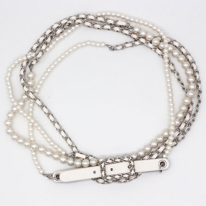 Pearl Chain, Drawstring Waist Chain, Women's Dress Accessories