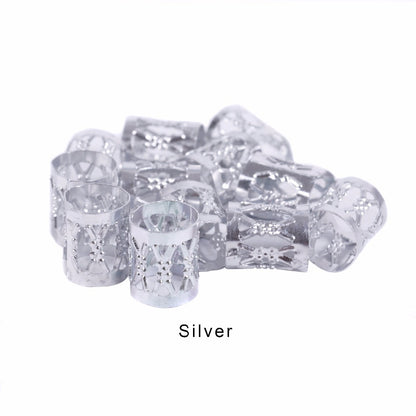 Aluminum Hollow Embossed Dreadlocks Buckle Dreadlocks Hair Extension Ring Hair Braid Cuff