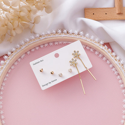 Mini earrings set compact earrings girl sweet wild earrings