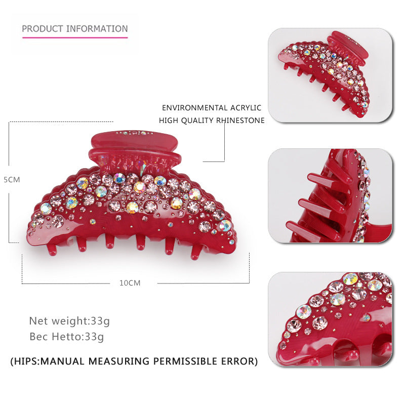 Acrylic Big Rhinestone Hair Claw Fashion