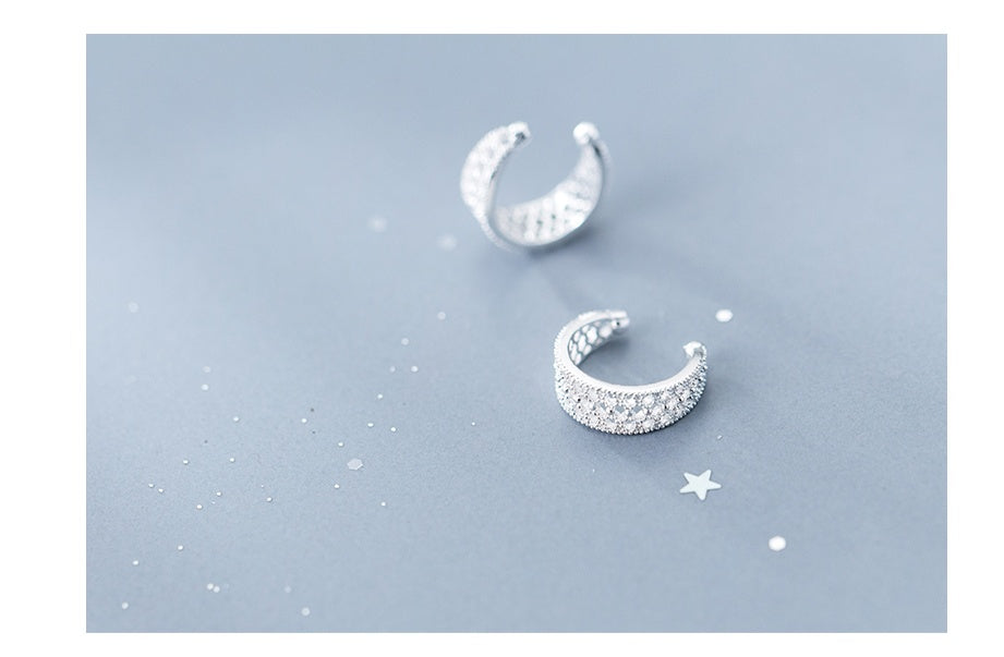 S925 silver earrings curved ear clip