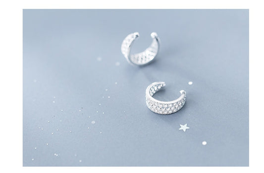 S925 silver earrings curved ear clip