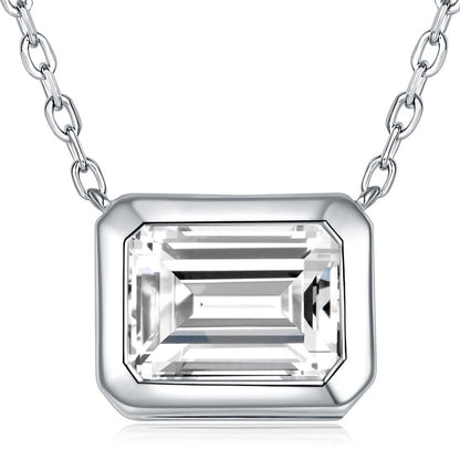 Rectangular Moissanite Necklace For Women