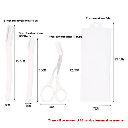 Stainless Steel Eye-brow Knife Suit Beauty Tools