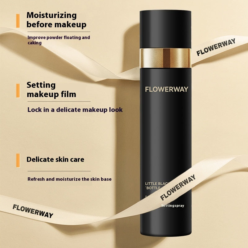 Small Black Bottle Light Sense Makeup Mist Spray Fast Film Forming Long-lasting Finishing