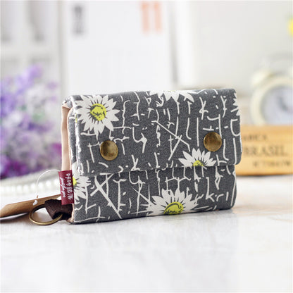 Creative Tri-fold Denim Canvas Wallet Simple Men And Women Can Use Card Holder