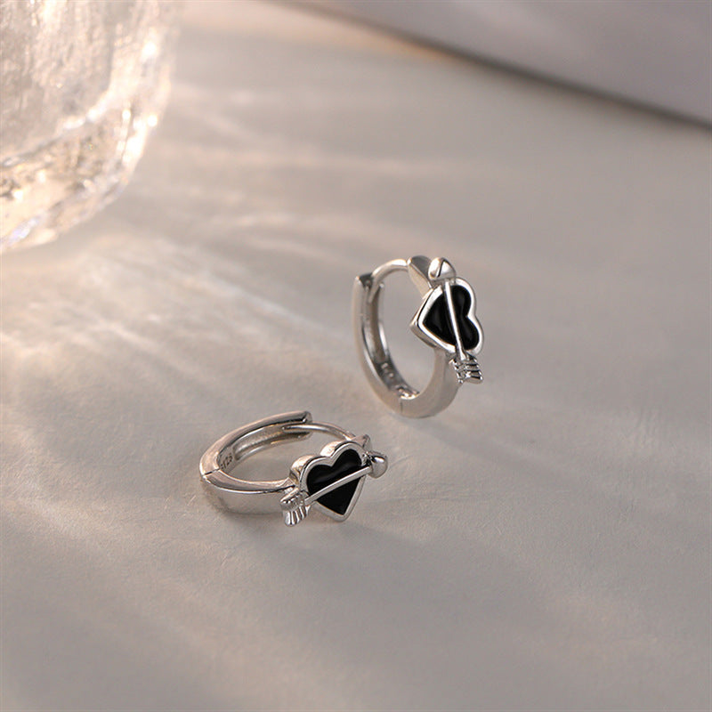 Black Love Ear Clip Earrings