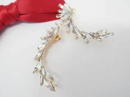 Fashion full diamond gem earrings ear clip earrings
