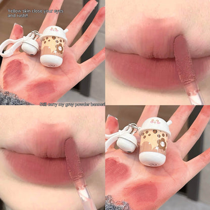 Keychain Lip Mud Milky Tea Cup Lip Lacquer One Room One Living Room Lipstick Low Protection And Gray Pink Student Party Cross-border Wholesale