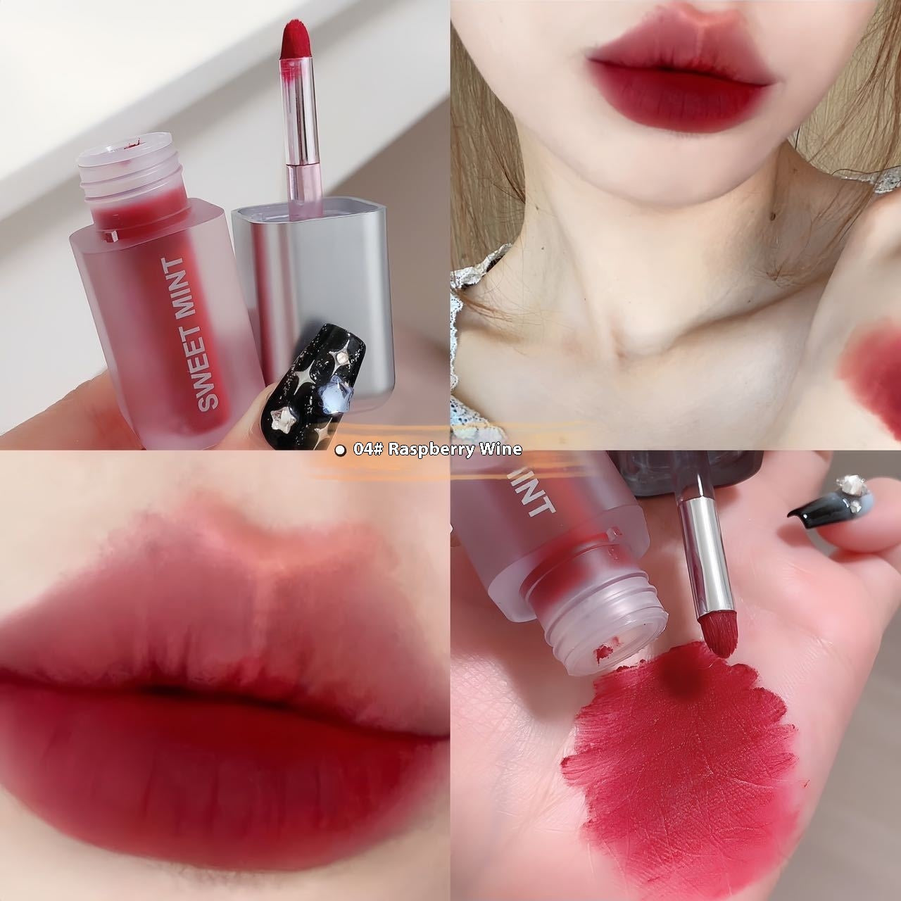 Velvet Lip Lacquer Matte Finish Long Lasting And Does Not Fade No Stain On Cup Lip Mud
