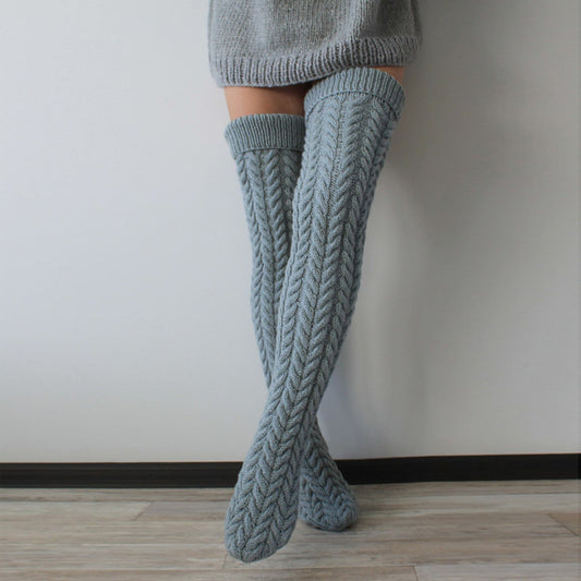 Twist Over The Knee Stockings Bunching Socks Women