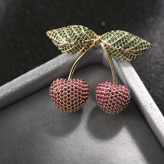 Women's Fruit Pin Cherries Temperament Brooch