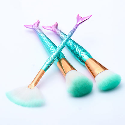 Gradient Electroplating Mermaid Makeup Brush Beauty Makeup Tool Set