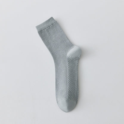 Pure Cotton Breathable Mesh Long Business Socks
