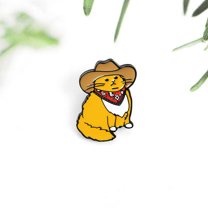 Western Cowboy Cat Shaped Alloy Brooch Alloy Brooch