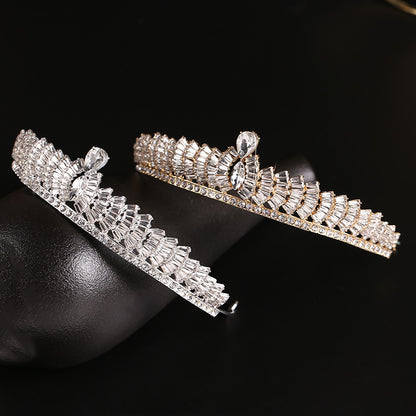 Simple Rhinestone Alloy Crown Hair Ornament