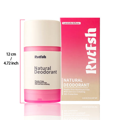 RVTFSH Deodorant ExtraStrength Natural Moisturizes Deodorant For Women& Men Aluminum Free Parabens Free 48H Odor Protection Lavender & Rose 2.65 0z