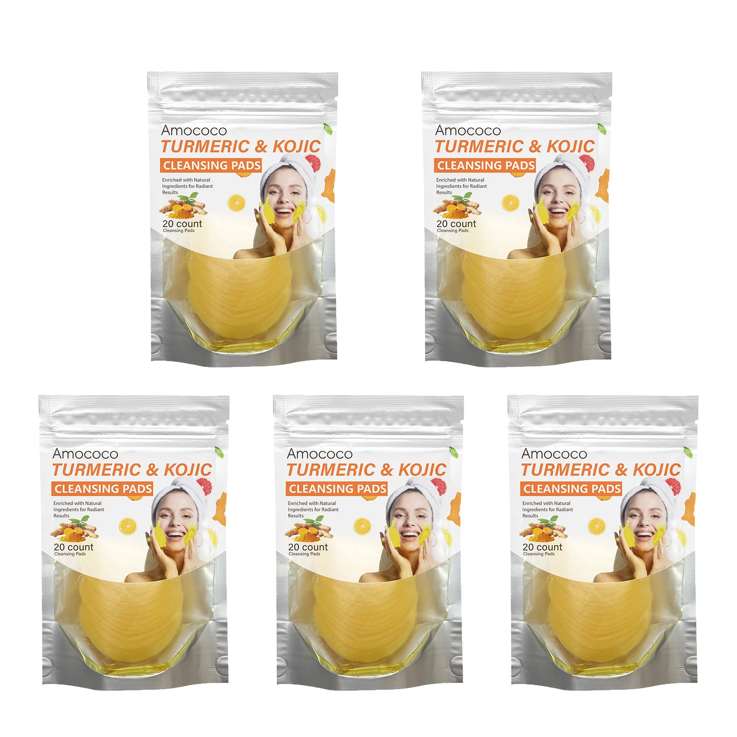 Only Supports Self Pickup With Waybill Amococo Turmeric & Kojic Cleansing Pads Brightened Skin Enriched With Turmeric Root Kojic Acid For Gentle Exfoliation And Tone Evenness