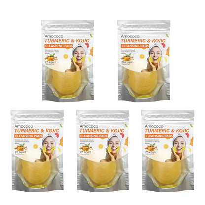 Only Supports Self Pickup With Waybill Amococo Turmeric & Kojic Cleansing Pads Brightened Skin Enriched With Turmeric Root Kojic Acid For Gentle Exfoliation And Tone Evenness