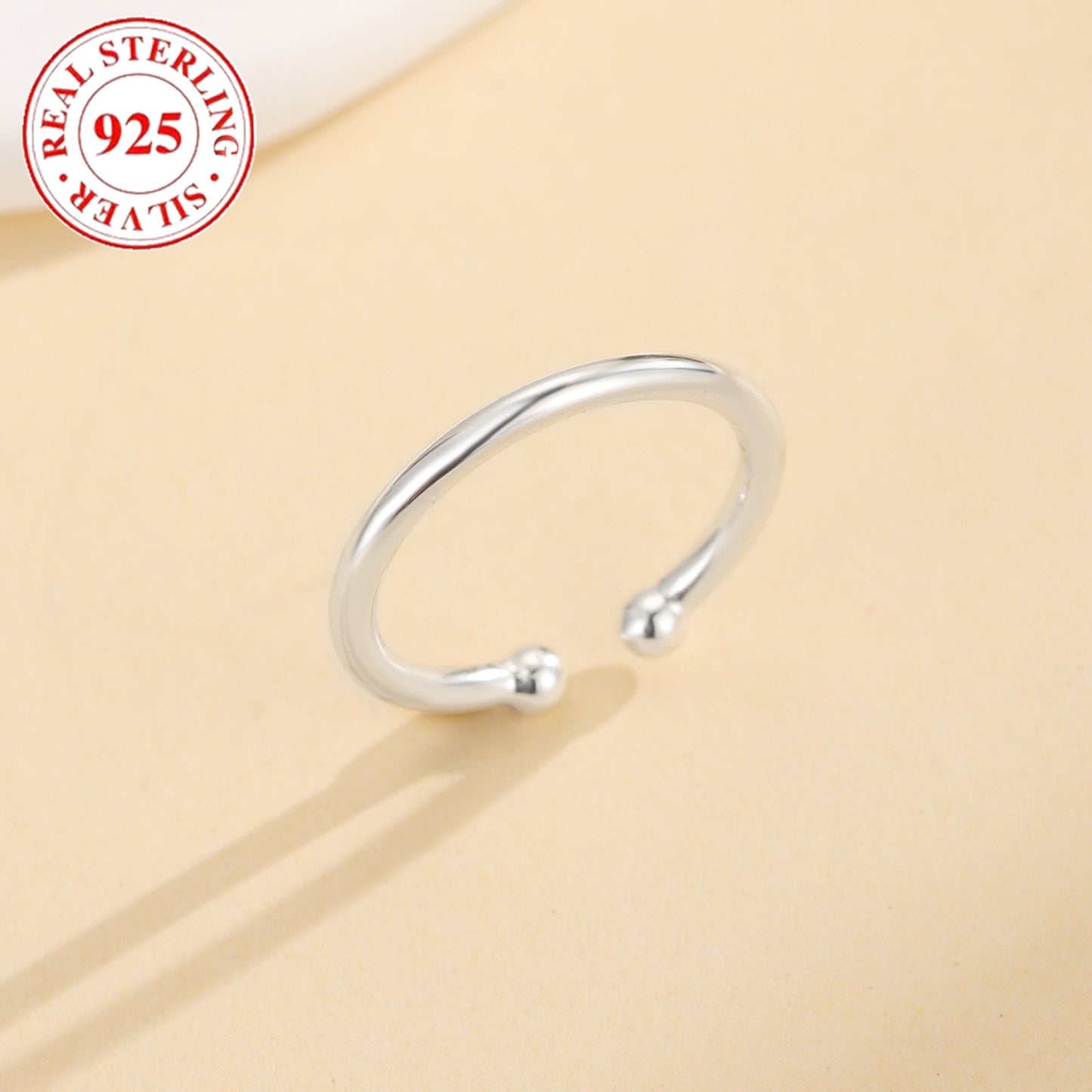 S925 Sterling Silver Simple Bracelet Women's Opening Toe Ring