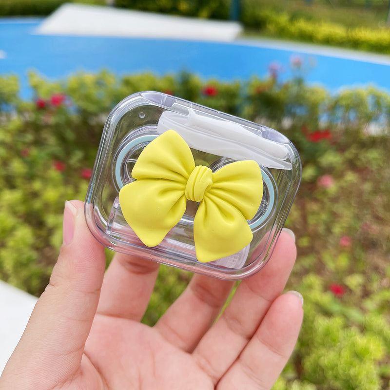 Bow Contact Lens Box Female Cute Japanese Light Simple And Transparent