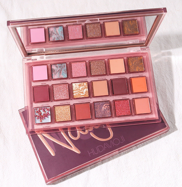 NUDE Reverse Rose 18-color Eyeshadow Palette Lasting With Glitter Pearly Matte