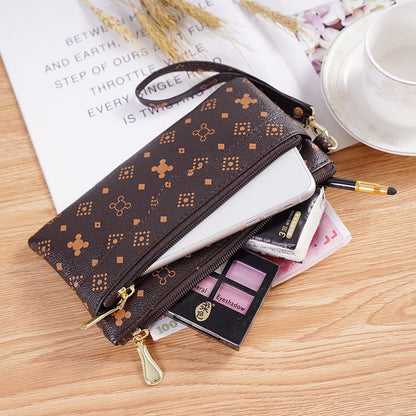 Fashion Printed Female Bag Clutch Bag Leather Mobile Phone Bag Women