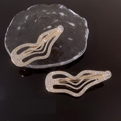 Irregular Lines Bang Sweet Cool Full Diamond Side Clip