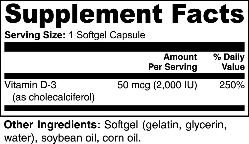 Vitamin D3 2000 IU For Women Bone Strength, Hormonal Balance, And Immune Support