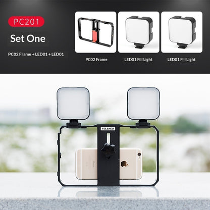 Compatible with Apple, Mobile Photography Set Mobile Live Rabbit Cage Set Microphone Tripod with Supplementary Light