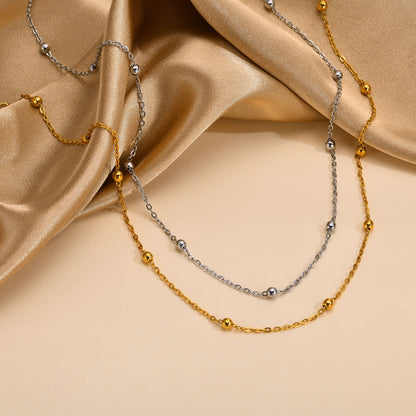 Stainless Steel Bead Necklace Fashionable Women's Necklace