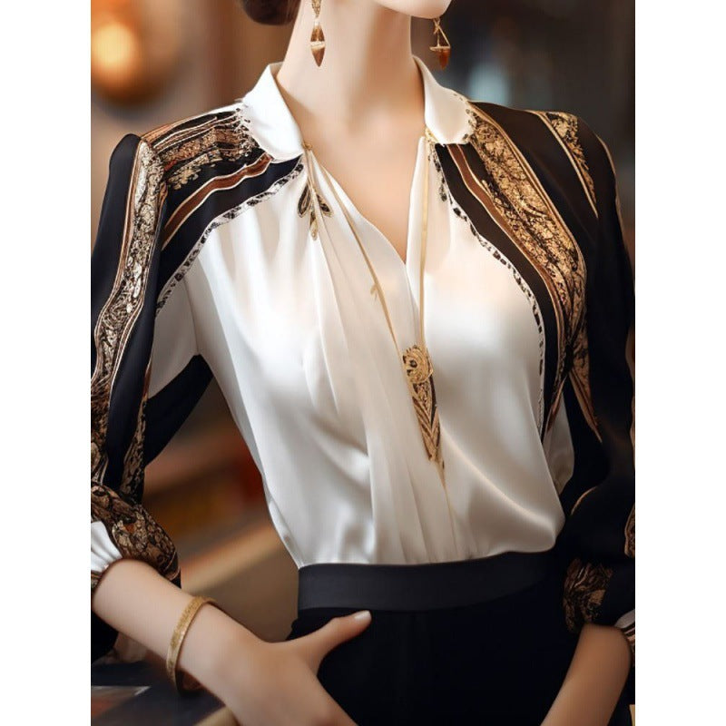 Women's Fashion Chiffon Patchwork Shirt Top
