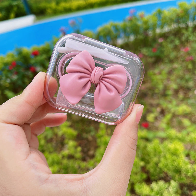 Bow Contact Lens Box Female Cute Japanese Light Simple And Transparent