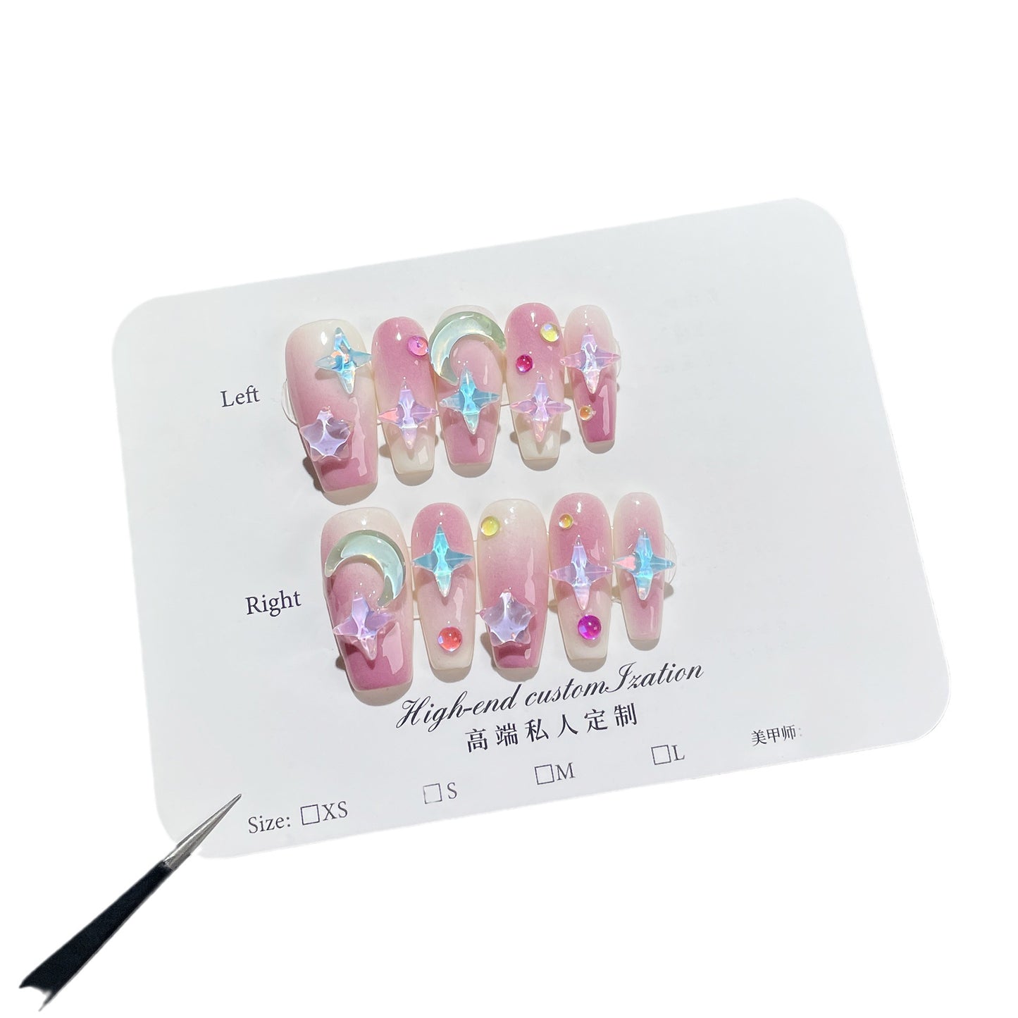 Handmade Wear Armor Ice Transparent Nail Stickers Purple Blush Wearable Nail Sticker