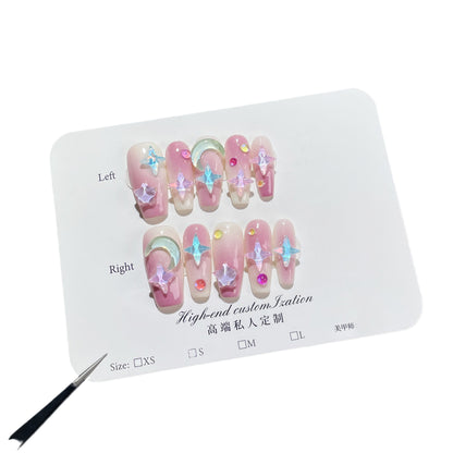 Handmade Wear Armor Ice Transparent Nail Stickers Purple Blush Wearable Nail Sticker