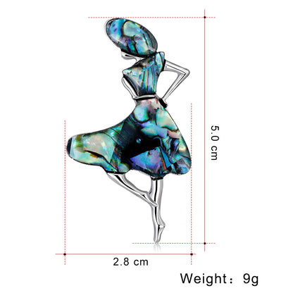 All-match Shell Personality Dancing Girl Brooch