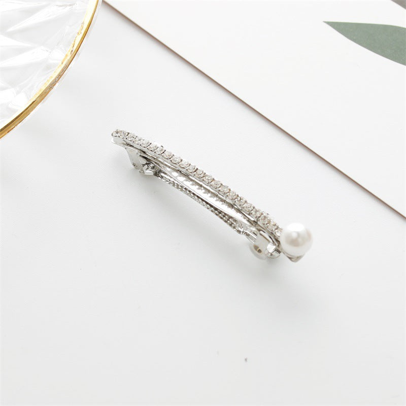 Temperament Diamond Hairpin Single Row Diamond Edge Clip