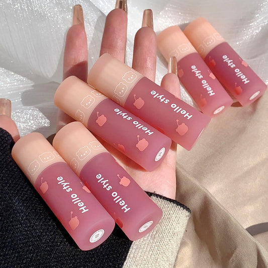 HELLOSTYLE Little Bear Soft Limited Lip Mud Girl Heart Matte Velvet Lip Lacquer