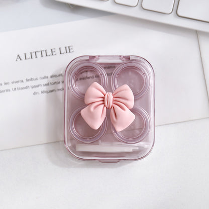 Cute Bow Transparent Contact Lens Case Cartoon Portable