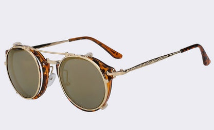 Fashionable And Vintage Dual Purpose Cover Mirror Flat Mirror Men's And Women's Sunglasses