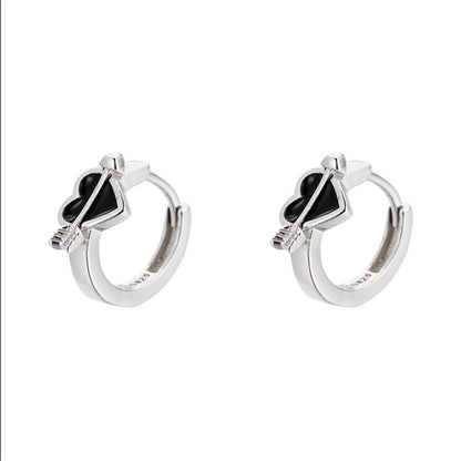 Black Love Ear Clip Earrings