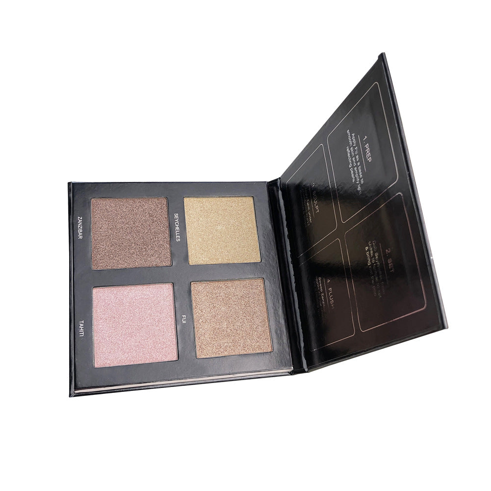 Fashion 4 Color Highlight Powder Repair Powder 3D Highlight Eye Shadow