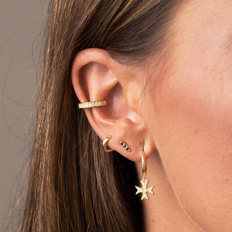 Simple And Elegant Ins Style S925 Sterling Silver C Shaped Versatile Classic Simple Ear Clip Earrings Ear Ring Ear Clip