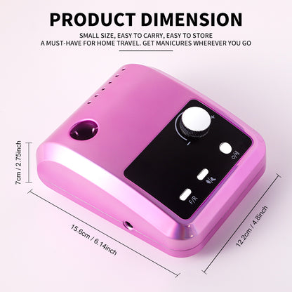 Electric Nail Drill Professional - 45000 RPM Nail File Kit Machine With LCD Display, Hand & Foot Control Low Noise For Acrylic, Gel Nails, Manicure & Pedicure - Salon & Home Use