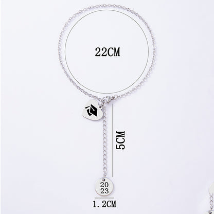 New Dr. Cap Round Anklet Gold Silver Stainless Steel Anklet