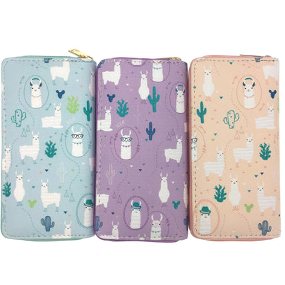 European And American Style Cactus Alpaca PU Wallet Women Student Long Zipper Bag