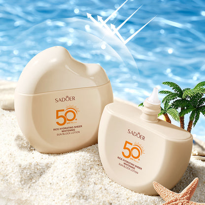 SADOER Rice Moisturizing Transparent Whitening Sunscreen Lotion SPF50 PA 60g