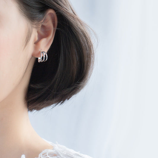 Three-layer ear clip without pierced earrings
