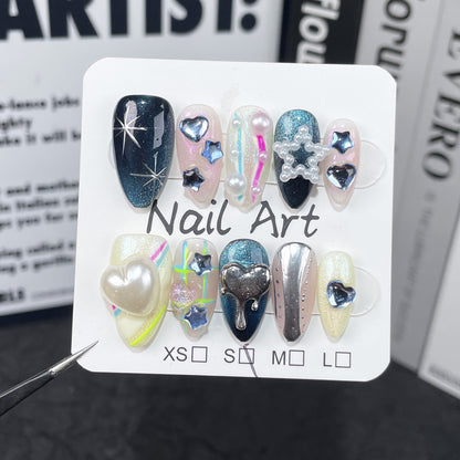 European And American Almond-shaped Wearable Fake Nails